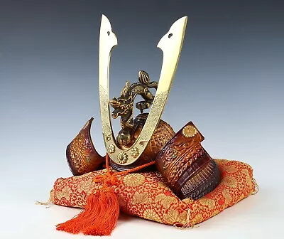 Japanese Beautiful Vintage Samurai Helmet -Dragon Kabuto- With A Cushion • $237.98