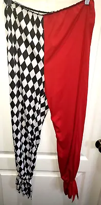 Mens SMALL EVIL JESTER HALLOWEEN PANTS Costume Wear Red Black White • $6.36