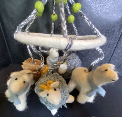 Handmade Wool Sheep Alpaca Nursery Kids Baby Mobile VGC • $20