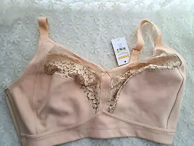 NEW Delimira - Beige Full Coverage Cup Wire Free Bra - Size 40E • £10