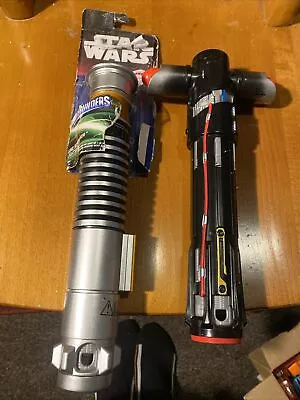 Star Wars Green And Red Lightsabers Retractable Hasbro 2015 Luke Skywalker • £4.99