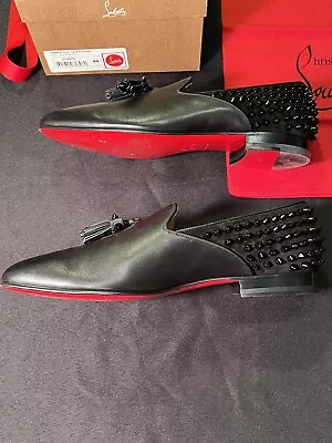 Christian Louboutin Tassels Leather And Spikes Size 44 11 Dress Shoes Authentic • $450