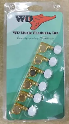 WD Products 6 In Line Diecast Gold Tuning Machines + Pearl Buttons - SG3805P1GL • $100