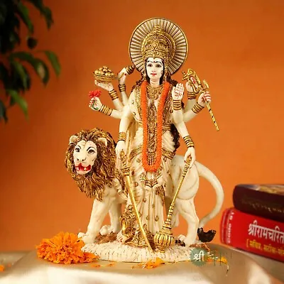 $170 • Buy Durga Maa Statue Amba Idol Shaila Putri Kali Sculpture Durga With Lion Home Deco