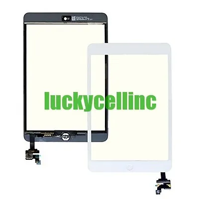 For Ipad Mini 1 2 Touch Screen Digitizer + IC Connector Chip + Home Button White • $12.95