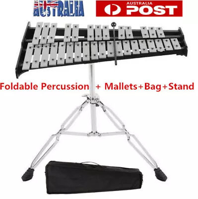 32 Note Glockenspiel Xylophone Percussion Instrument +Carry Bag+Mallets+Stand • $160.99