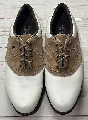 Footjoy Vintage White & Brown Saddle Oxford Round Toe Classic Golf Shoe 7.5M • $29.99