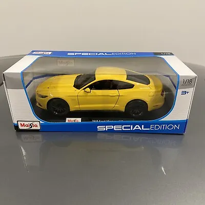 Maisto 2015 Ford Mustang Gt Yellow 1/18 Diecast Car Model Amarillo New In Box • $41.75