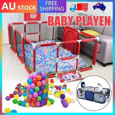 12 Panels Baby Playpen Child Play Mat Interactive Safety Gate Slide Fence/Balls • $21.49