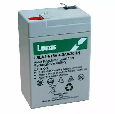 6V Classic Motorcycle Sealed Lead Acid Battery Lucas 6V 4AH Non-Spillable  • £11.95