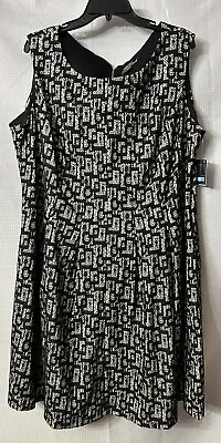 NWT Gabby Skye Womens Sleeveless Black Sand Casual Dress Plus Size 20W • $24.74