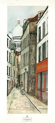 MAURICE UTRILLO Vtg Mid Century 1961 OOP Print RUE SAINT-RUSTIQUE A MONTMARTRE • $124.99