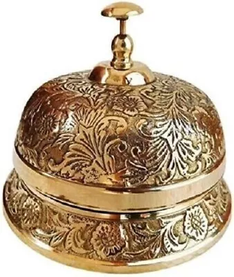 Table Desk Bell Antique Vintage Brass Hotel Service Ornate Reception Counter • $30.51