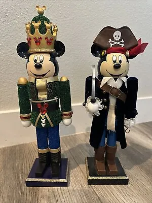 Disney Parks Green King Mickey Mouse + Pirate Decorative Christmas Nutcracker • $120