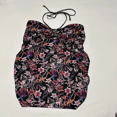 Pea In A Pod Maternity Swim Black Floral Swimwear Halter Top Sz M Medium • $20.99