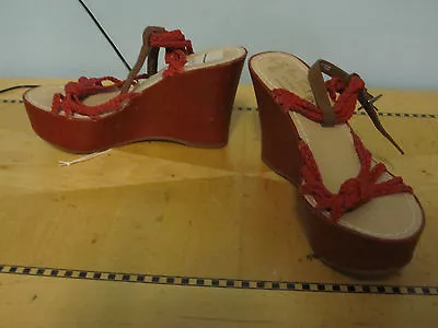 NEW Miss Trish Target Red Rope  Nautical Sandals Wedges Sz 9 1/2 • $31