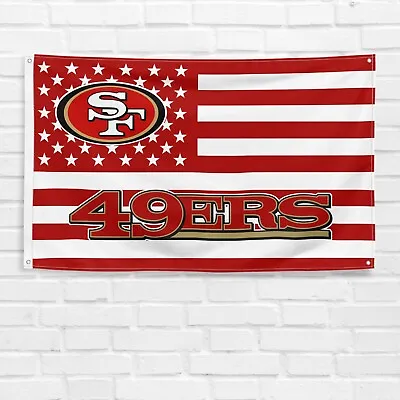 For San Francisco 49ers Football Fans 3x5 Ft American Flag NFL Gift Banner • $13.97
