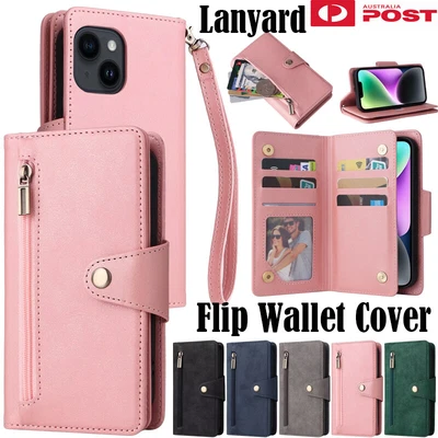 $16.79 • Buy For IPhone 14 13 12 11 Pro Max XS 8 7 Plus Case Zipper Leather Wallet Flip Cover