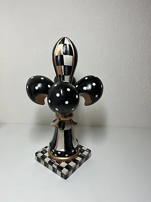 Mackenzie Childs? Inspired Courtly Check 15.5  Tall Standing Fleur De Lis Signed • $129.99