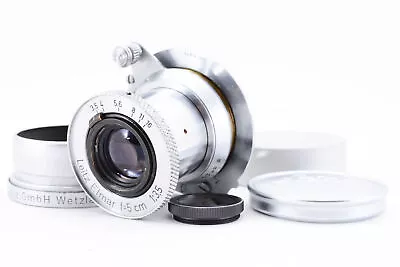 Hood & Filter[Exc+5] Leica Leitz Elmar 5cm 50mm F/3.5 M39 Collapsible Lens JAPAN • $599.35