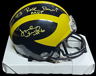 Tyrone Wheatley Michigan Signed & Inscribed Mini Helmet Beckett Coa 93 Rose Bowl • $124.99