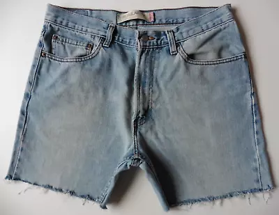 Women's Levis Denim Shorts Size 16 Blue W34 Levi Strauss Vintage Eur 42 • £10