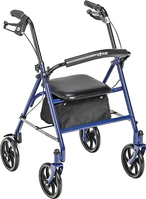 Rollator Walker Drive Medical 4-Wheel  With Seat & Removable Back Support - Blue • $47.99