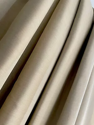 70% Off John Lewis Curtains MTM INTERLINED Extra Wide Gold Beige Broad Stripe • £150