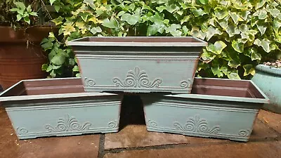 £7.95 • Buy Plastic Window Box Planter Garden Plant Flower Pot Pots 38cm Antique Copper 