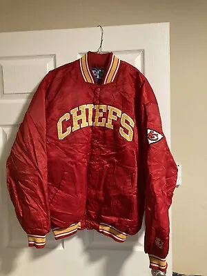 Kansas City Chiefs Satin Starter Jacket 2XL XXL Coat Vintage Nfl Mahomes Bomber • $399.99