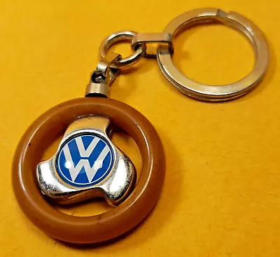 Vintage Volkswagen Logo Steering Wheel MINIATURE Keychain Pendant Key Ring • $9.59