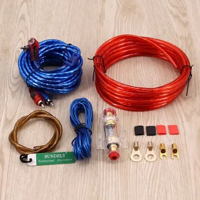 1500W Car Amplifier Wire Wiring Kit 10GA 60 AMP Car Audio Sub/Amp Power Cable UK • £10.99