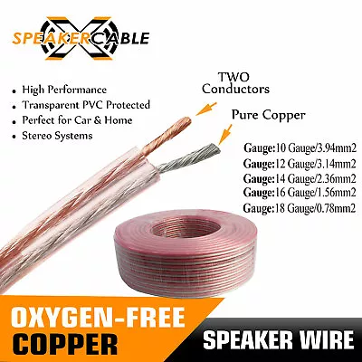 OFC Speaker Cable HIFI Car Audio Home Theatre Pure Copper Wire 10 12 14 16 Gauge • $22.31