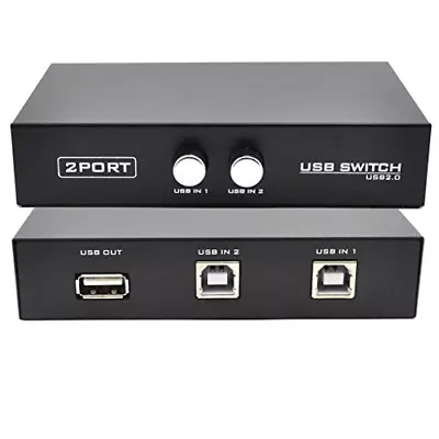 OLLGEN 2 Port USB 2.0 Sharing Manual Switch Box Hub 2 PCS Share 1 USB Device For • $11.94