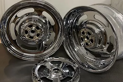 $1299 • Buy Harley Chrome Slotted Wheels  2007-17 Night Rod Rim VROD VRSCDX Pulley(Exchange)
