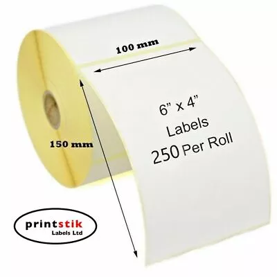 ROYAL MAIL COMPATIBLE 4X6  100x150MM DIRECT THERMAL LABELS ZEBRA PRINTERS 4 X 6 • £187.20