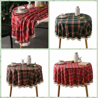 Christmas Coffee Table Cover Round Table Cover Table Cloth Christmas Decor • $18.75