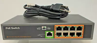 BV-Tech POE-SW801 8 Port PoE+ Unmanaged Switch Tested Working W PWR CORD • $24.99