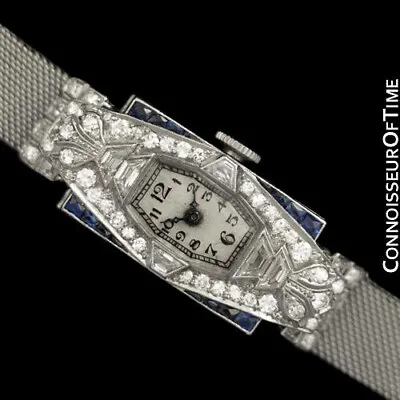 $7495 • Buy 1925 VACHERON & CONSTANTIN Exceptional Art Deco Ladies Platinum & Diamond Watch