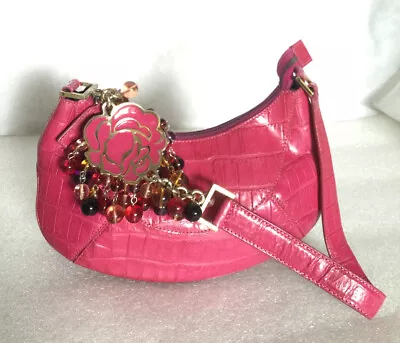 Vintage Small GIANNI VERSACE Pink Leather Shoulder Bag / Handbag Made In Italy • $289
