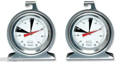£12.99 • Buy 2x Brannan Premium 50mm Dial Stainless Steel Fridge Freezer Thermometer