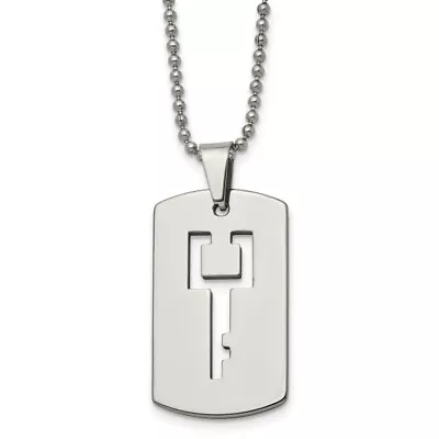 Tungsten Dog Tag Key 22 Inch Chain Necklace • $107