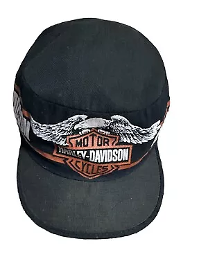 Vintage Harley Davidson Hat Painter Cap Made In USA Black Screaming Eagle • $49.99