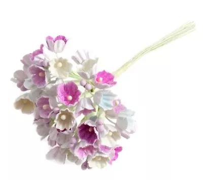 Paper Flowers 12mm Miniature Forget Me Not Spray Multi Coloured • £3.99