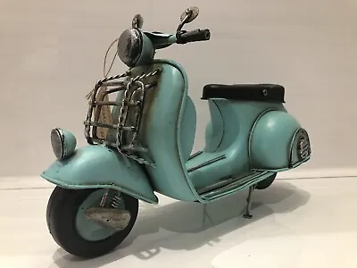 Metal Tin Teal Blue Model British Lambretta Vespa Style Scooter Model • £25.49