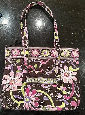 Vera Bradley Med BETSY Shoulder Bag PURPLE PUNCH Zip Zipper Tote Purse Handbag • $27.97