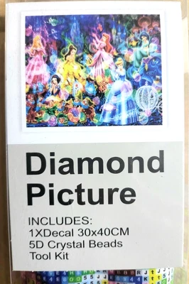 $22.45 • Buy Disney Princess - 5D Diamond Dot Painting Art DIY Kits 30x40cm
