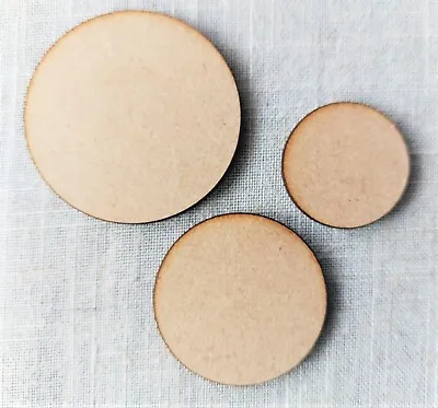 Wooden Circles Craft Shapes Embellishments Blank Laser Cut Decorations MDF • £2