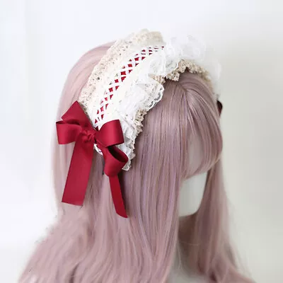 Lolita Mori Girls Lace Bow Hair Band Headbands Headwear Hair Accessories Kawaii • $12.08