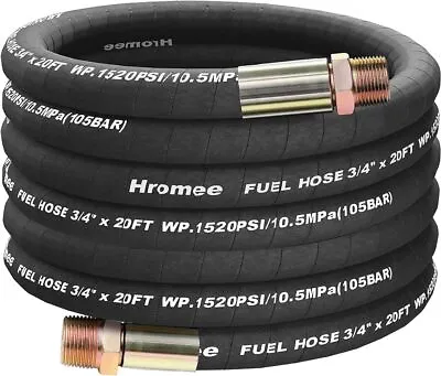 Fuel Transfer Hose 3/4 Inch × 20 Feet Pump Hose With Male Fittings For Gasoline • $53